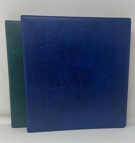 Pair of Kesteral Cover Albums in Green and blue Wine 4-ring album with 10 first day cover/ postcard/ banknote pages.