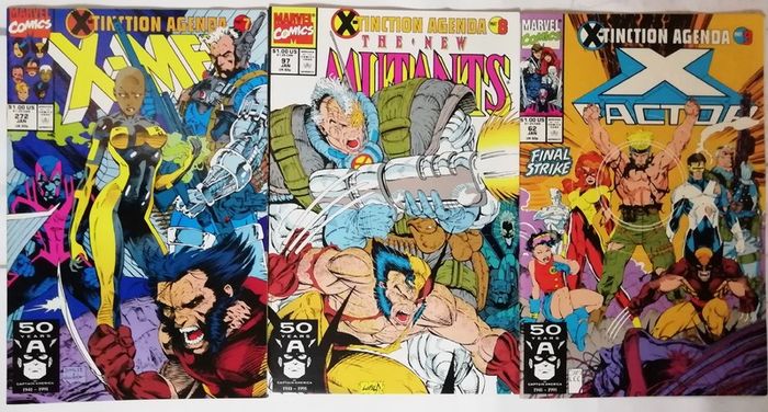 X-men X-tinction Agenda Parts 1-9 Full Set - Jim Lee / Rob Liefeld (1990)