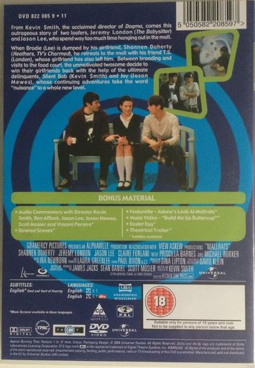 Mallrats (Kevin Smith Film) [1995] Shannen Doherty, Jason Lee, Jeremy London, Claire Forlani, Priscilla Barnes, Ben Affleck & Michael Rooker [Movie DVD]
