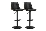 Set of 2 Bar stools  Faux leather  with backrests