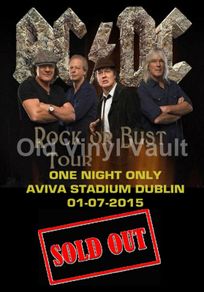 AC/DC Concert Poster Aviva Stadium Dublin 2015 A3 Reproduction "NEW"