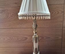 Vintage Art Nouveau Onyx and Brass Figural Lamp