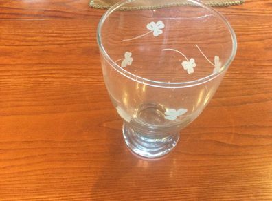 Glass Vase with shamrocks