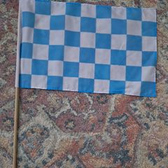 24 light blue and white checkered hand flags