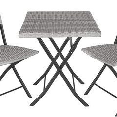 _Polyrattan Bistro Set 3-Piece for Garden