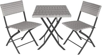_Polyrattan Bistro Set 3-Piece for Garden