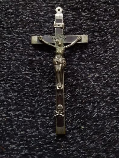 Antique French Pectoral Crucifix with Skull and Crossbones