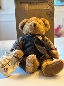 Vintage Russ Collection Teddy Bear (Russ Berrie) - Fully Dressed with Tote Bag