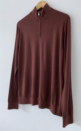 Jaeger Merino Wool and Silk Half Zip Jumper