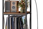 NEW SALE Record Player Stand with Charging Station, 3 Tier End Table with Vinyl Record Storage, Record Player Table with Storage, Turntable Stand for Vinyl Player in Living Room Bedroom