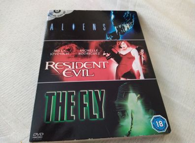 3 Movie Dvd Boxset The Fly, Aliens & Resident Evil