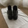 Balenciaga black leather ladies ankle boots with studs Image 3