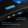 RGB Gaming Cooling Pad Quiet Laptop and Notebook Cooling Pad With 5 Fans, Touch Button and Blue LED Laptop Cooler fits 12"-19" Image 5