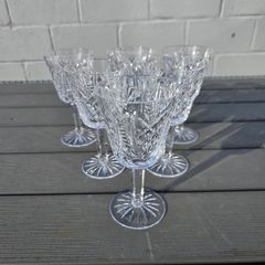 Vintage Set Of 6 Waterford Crystal Wine Glasses