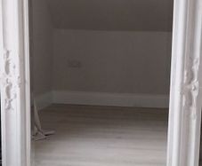 Ornate white large mirror