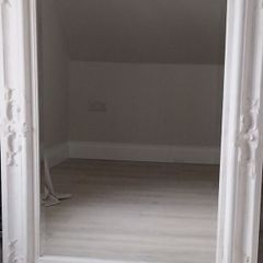 Ornate white large mirror