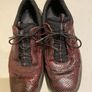Ecco Women leather shoes casual lace up wine snake skin effect size 39 Image 3