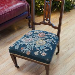 Edwardian Inlaid Nursing / Feeding Chair on Castors