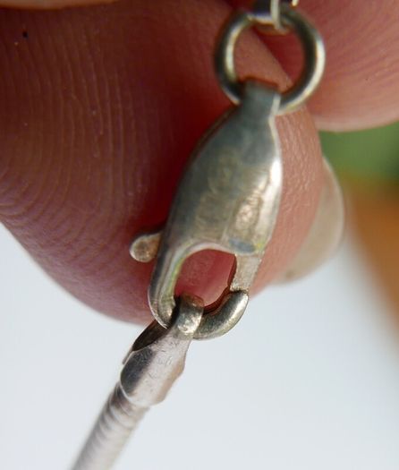 Vintage 925 Sterling Silver Necklace With N Pendant length 16" - 12,5g