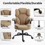 Office Chair,Fabric Desk Chair with 90 Flip up Armrest for Home or Office,Ergonomic Durable with Adjustable Height(Beige) Image 6