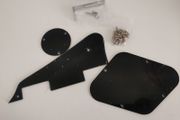 Set of LP Pickguard/Control Backplate/Selector Switch Cover/Toggle Switch Ring/Chrome Bracket/Mounting Screws, Black