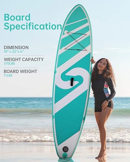 Paddle Board Stand Up Paddle Board Inflatable Paddleboard SUP Board with Premium Full Accessories 120"x30"x6" for Youth & Adults Have Fun in Oceans, River and Lakes (FREE POSTAGE)