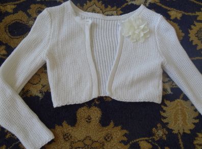 Girls white bolero top 5-6yo