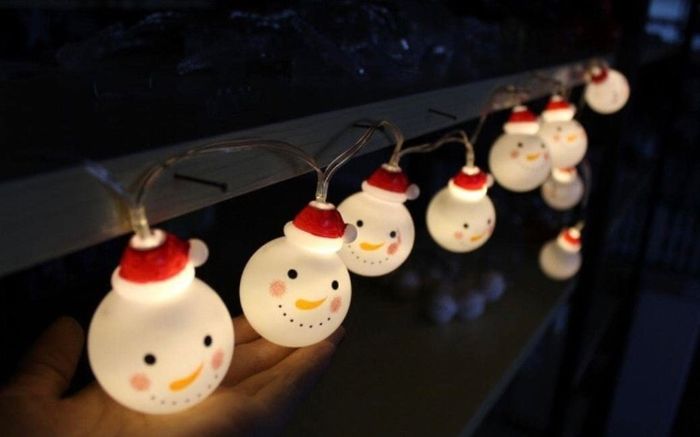Christmas Light,Led Christmas Snowman String Starry Light for Gardens,Home,Wedding,Christmas Party,Battery-Powered,Christmas Decoration,Warm White (FREE POSTAGE)