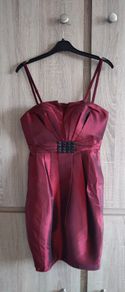new  burgundy dress sizes s and m