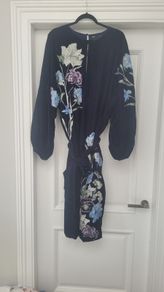 Asos Edition Midi Shift Navy Velvet Dress