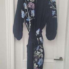Asos Edition Midi Shift Navy Velvet Dress