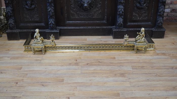 19th Century French Gilt Bronze Fireplace Fender