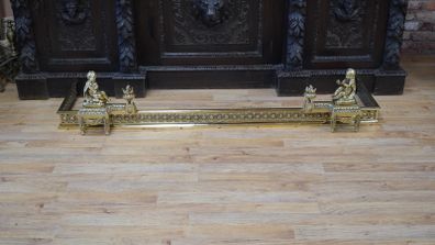 19th Century French Gilt Bronze Fireplace Fender