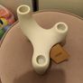 Cream ceramic 3 candle holder Image 3