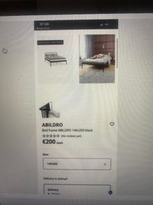 Black metal double bed frame