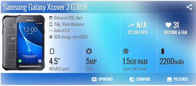 Samsung Galaxy Xcover 3 SM-G389F Unlocked 8GB Android Smartphone 5MP Camera