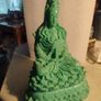 Hindu gods, Chinese gods stamped on base and back Name of Buddha: Guan Yin Buddha statue, jade colour, lap width 18 CM. 25 CM. Tall Image 3