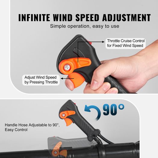 Backpack Leaf Blower, 63CC 2-Cycle Gas Leaf Blower with 1.89L Fuel Tank, 1110CFM Air Volume 220MPH Speed, Ideal for Lawn Care, Leaf Cleaning, and Snow Removal