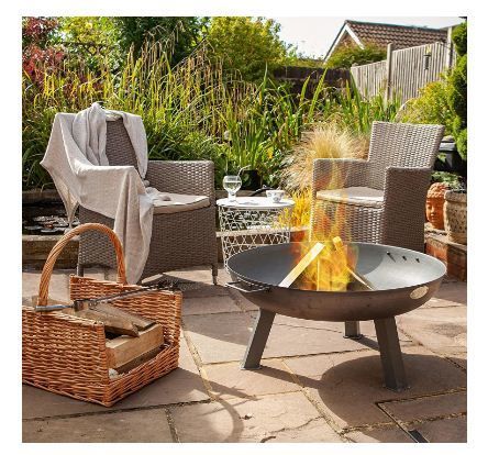 Raw Iron Garden Fire Pit Burner with Handles