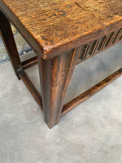 Early 20th Century Jacobean Revival Solid Oak Console Table.
