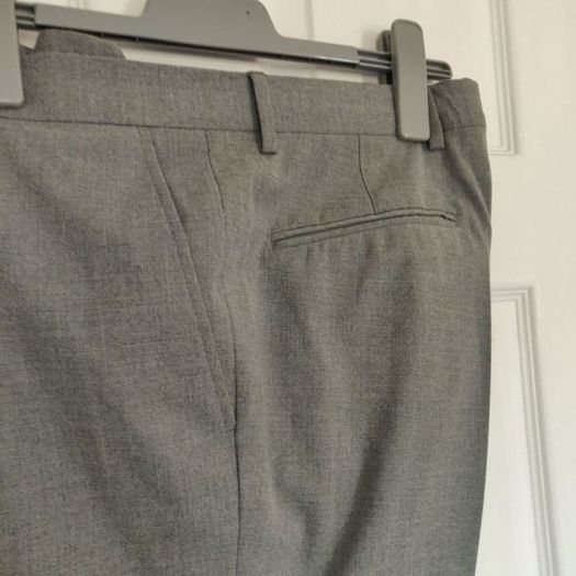 Light Grey Men Smart Slim fit Trousers, RIVER ISLAND