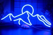 Desert Sunset Neon Light Sign Blue Led Neon Signs for Bedroom Landscape Shape Neon Wall Lights Light Signs Custom Made Neon Lights (FREE POSTAGE)