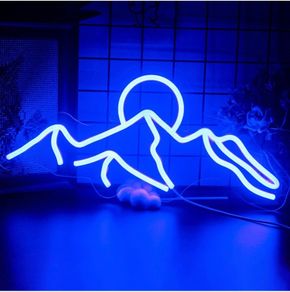 Desert Sunset Neon Light Sign Blue Led Neon Signs for Bedroom Landscape Shape Neon Wall Lights Light Signs Custom Made Neon Lights (FREE POSTAGE)