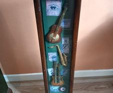 CD storage wooden musical instrument  design