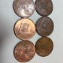 6 Irish one pence coins Image 6