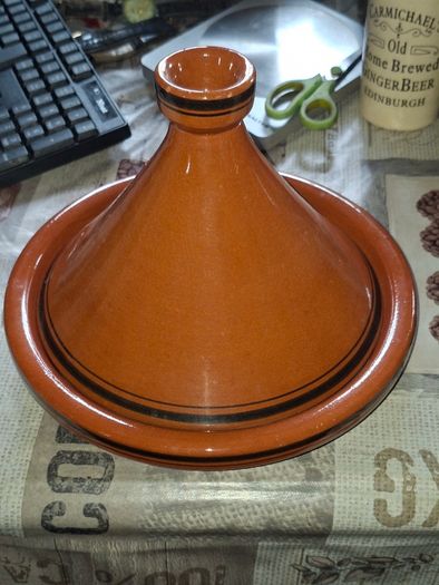 Authentic Moroccan Clay Tagine Pot Traditional Conical Ceramic Cookware, Bring the flavors of North Africa right into your kitchen with this beautiful, traditional Moroccan Tagine. Postage available or Collection,