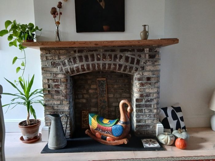 Hand carved rocking swan