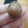 Vintage wooden core brooch Image 4