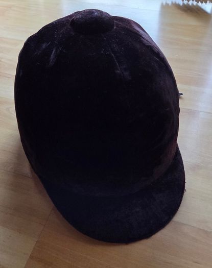 Velvet riding helmet for children