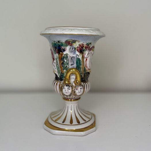 Vintage R. Capodimonte Italy Urn/Vase and Matching Lidded Sugar/Candy Dish